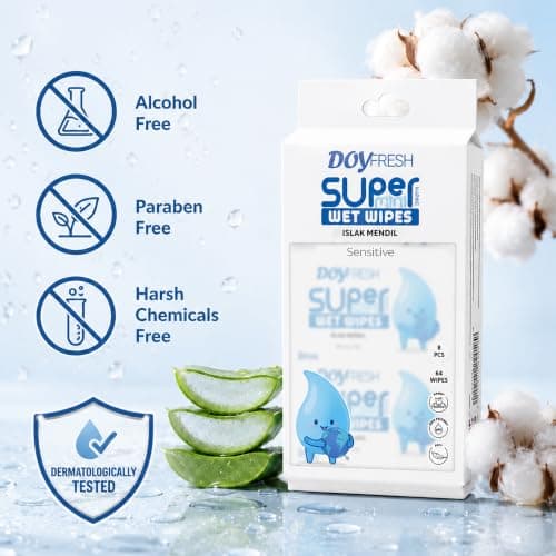 Big Dealz Super Mini Travel Wet Wipes, Sensitive, 8 Pack (64 Wipes), white — view 5