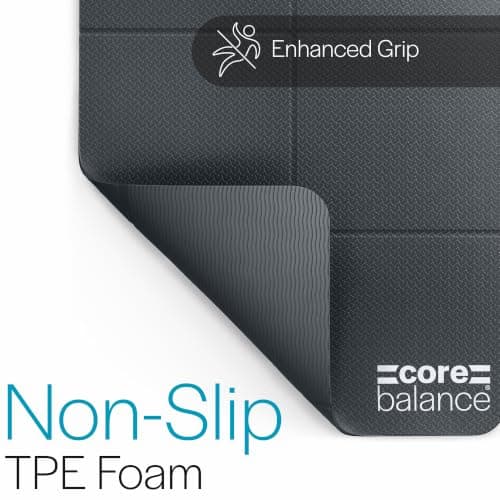 Core Balance Foldable Travel Yoga Mat, Black — view 5