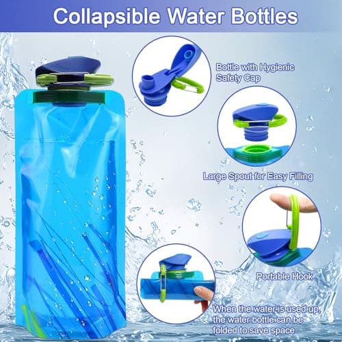 WEDAMOO 4 Pcs Collapsible Foldable 600ml Water Bottles — view 4