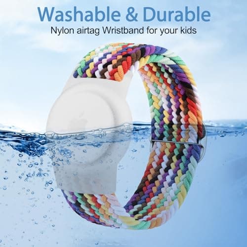 Airtag Watch Strap for Kids, Air-Tag 2nd & 1st Gen Wristband Holder for Apple Item Finder, Stretchy Adjustable Bracelet for Child Boys Girls — view 3