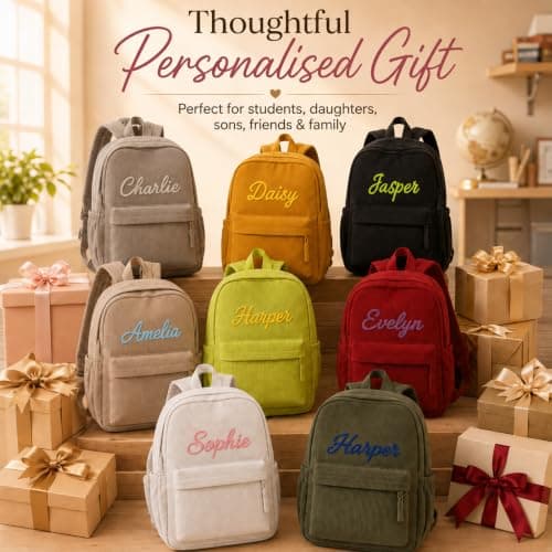 Personalised School Bag for Teenage College Primary Secondary (Red) — view 6