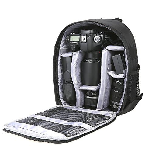 Docooler DSLR Camera Bag Backpack Waterproof Shockproof Camping Travel Rucksack for Canon Sony Photographers - Grey