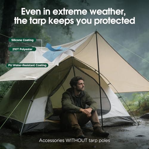 JAICOM Tent Tarp Waterproof - Rain Fly Camping Tarp Light Ripstop Fabric — view 4