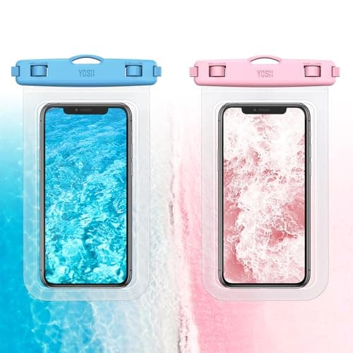 YOSH IPX8 Waterproof Phone Case 2 Pack, Fits Up to 7.0", Blue & Pink — view 2
