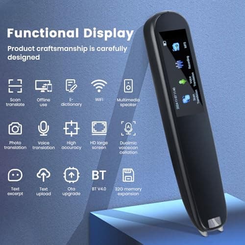 HuuppHip Scan Reader Pen with OCR Technology, 112 Language Translator, 12 O — view 2