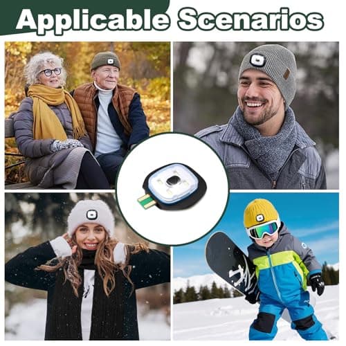 livager 4Pcs USB Rechargeable Light for LED Beanie Hat Strong Medium and Weak 3 Brightness Modes Hands-Free Flashlight for Men Dad Father Outdoor Work Camping Fishing Walking Night Running Black — view 6