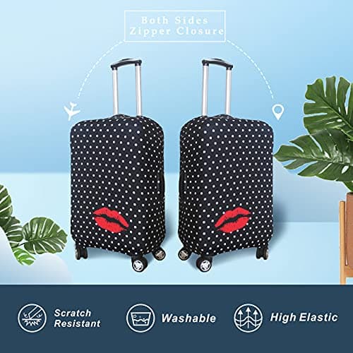 Explore Land Travel Luggage Cover Suitcase Protector Fits 18-22 Inch Luggage (Polkadot, S) — view 2