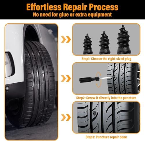 Xheanxu 84PCS Car Tyre Puncture Repair Kit With Black Screwdriver - Silicone Tyre Repair Plugs Tire Puncture Repair, 3 Sizes Tyre Repair Screws Kit, Tyre Puncture Repair Kit For Auto Car Motorcycle — view 5