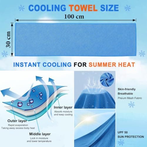 KANGSIT Cooling Towel, 4 Pack for Neck, 30 x 100cm — view 4