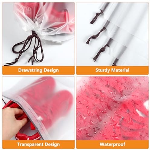 40 Pcs Clear Clothes Bags for Travel, Drawstring Bags, Shoe Bags 50 * 40 CM — view 3