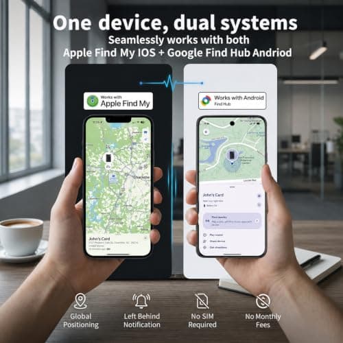1.7MM Slim Wallet Tracker Card Compatible with Apple & Android — view 2