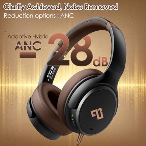 INFURTURE USB C Wired Headphones Active Noise Canceling Over Ear with Mic — view 3