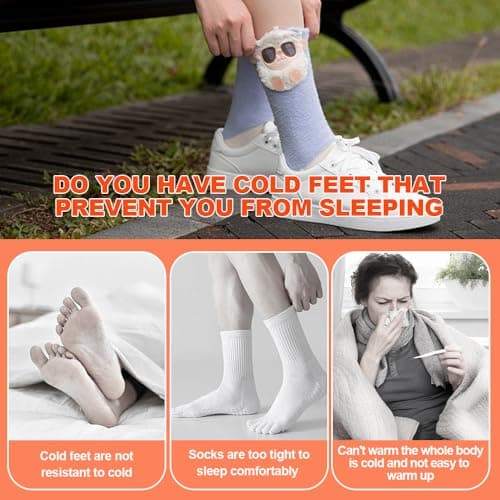 HOVCEH Heated Socks for Women, Heated Socks Rechargeable, Electric Heatedsocks with 1800mAh Battery and 3 Heating Levels, Battery Heatedsocks for Camping, Skiing, Hiking, Outdoor & Indoor — view 6