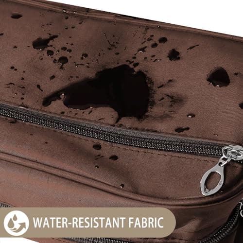 Toiletry Bag for Men, Large Travel Wash Bag Water-Resistant Gym Shaving Organiser Bag, Shower Bathroom Makeup Bag with Handle for Cosmetics Brushes Tools (Brown) — view 6