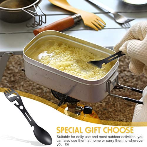 Utility Camping Spork 8 in 1 Travel Stainless Steel Cutlery Set with Pouch — view 5