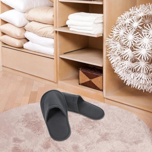 Hohopeti 6 Pairs Thick Cloth Guest Slippers for Hotel Use Packable — view 6