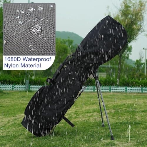 Bopfimer Universal Golf Bag Rain Cover – Waterproof Dustproof Oxford Cloth Protector with Adjustable Buckle, Fits 8.5-9 Inch Golf Stand & Cart Bags with Top Handle, Foldable Golf Bag Accessory — view 4