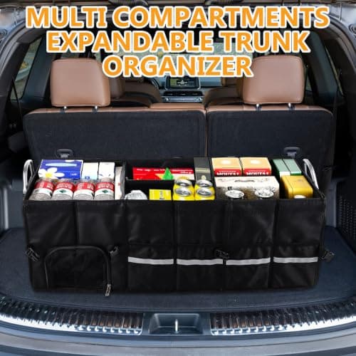 LDHHYH Car Boot Organiser, 90x35x30cm Foldable Car Boot Storage Organiser — view 6