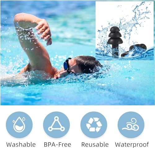YIAGUN Silicone Ear Plugs for Sleep Noise Cancelling,Soft Reusable Moldable Earplugs for Sleeping Swimming Snoring Concert Work Travel Hearing Protection (10 Pairs) — view 4