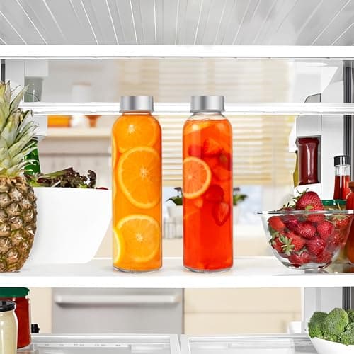 Yeelua Glass Water Bottle, 500ml Leak Proof Portable Bottle, Ideal for School Office Home Travel Sport, Clear Glass Bottles Set of 2 — view 5