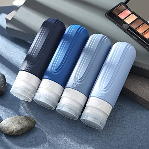 Mrsdry Travel Bottle for Toiletries, Leak Proof Silicone Travel Size 90ml Bottles Refillable Containers for Liquid Shampoo, BPA Free and TSA Approved Travel Accessories with Clear Bag (4 Pack) — view 6