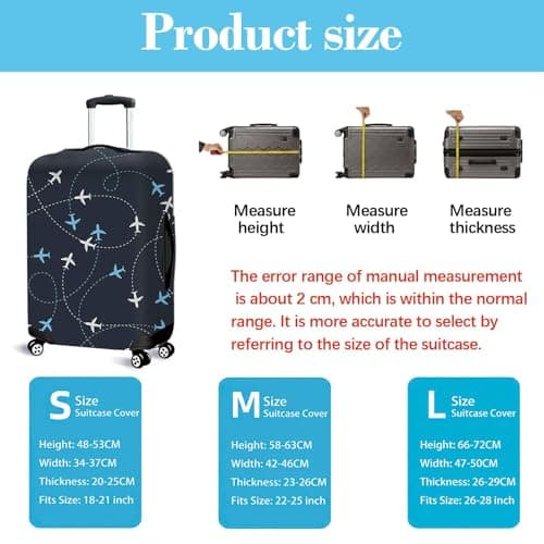 Solvio Suitcase Cover Luggage Protector, Elastic Washable Luggage Covers for Suitcases, Anti-Scratch Dustproof Trolley Case Protector Fits 26-28 Inch Luggage — view 2