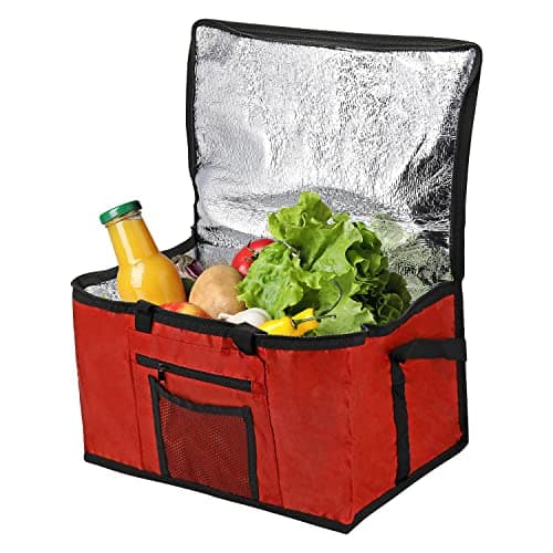 Taylor & Brown Soft Cool Bag, Cooler Bag Box, 26L Thermal Food Delivery, Large Insulated Picnic Lunch Bag, Grocery Shopping Bags for Camping BBQ Shopping Fishing Outdoor Activities (Red, 1) — view 3