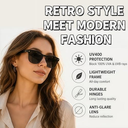 SDXCJY 4 Pairs Sunglasses for Women Retro Vintage Square Frame Ladies Sun Glasses UV400 Protection Trendy Shades (4 Pack) — view 2