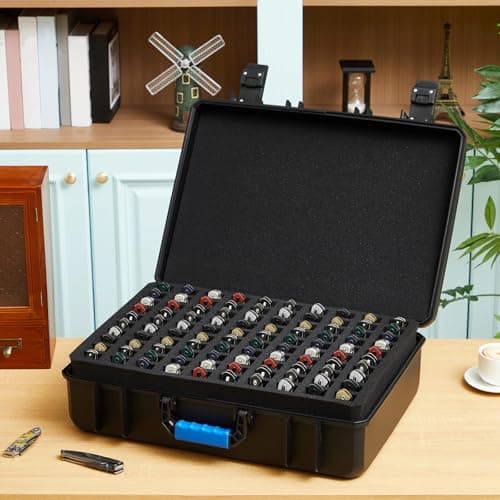 Bucherry 100 Folding Knife Case Waterproof Pocket Knife Holder Hard Sided Knives Storage Box Lockable Protective Travel Storage Organizer for Folding Knives Collection — view 5