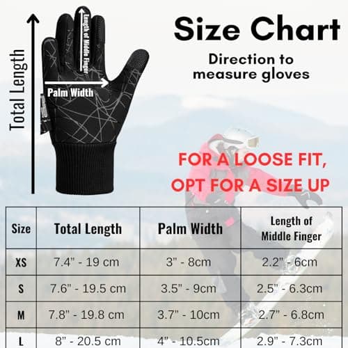 EVO Fitness Kids Thermal Winter Cycling Gloves Kids Ski Sports Bike Running Riding Hiking Tennis Gloves for Children Insolated Warm Touchscreen Anti-Slip Grip Footballs Mitts (Black, M (8-10 Years)) — view 6