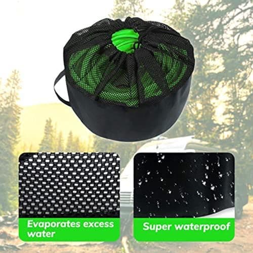 RV Hose Storage Bag - Equipment Organizer for Hoses & Cables | Oxford Cloth with Breathable Mesh Top, Drawstring Closure, Black Container for Water Pipe, Rope, Cable, Power Strip — view 4