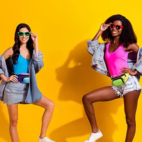 Neon Fanny Pack 4 Pack 80s Halloween Costume Accessories Waist Bag — view 6