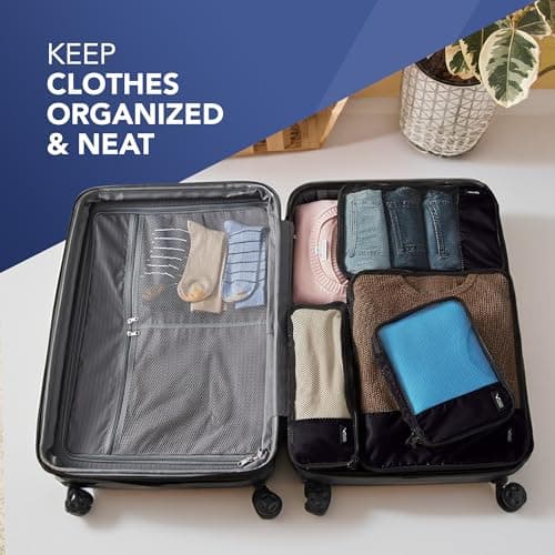 LUGG Lightweight Packing Cubes Set – Durable Polyester Travel Organizers, 4 Sizes for Efficient Packing, Compact and Versatile Travel Accessories (Black, Packing Cube (Set of 4)) — view 4