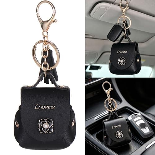 Portable Faux Leather Earbud Organiser Box Build in Keyring for on the Go Trendy Earphone Storage Faux Leather Earphone Case — view 2