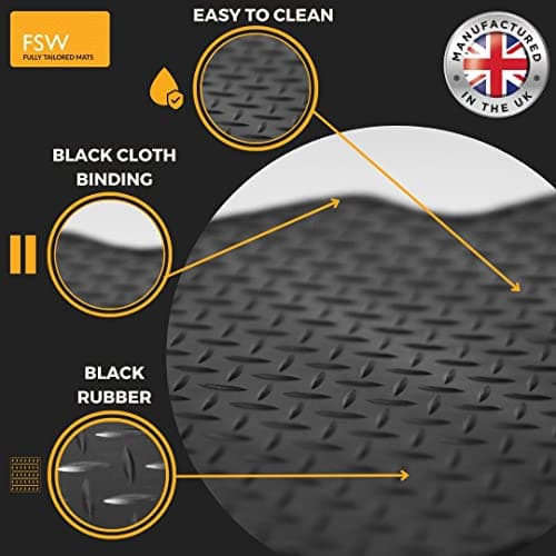 FSW Car Mats Fits Lexus ES 2019-Onwards, 3mm Rubber, Black, 4 Piece — view 4