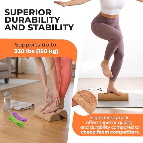 Cork Balance Board-premium Cork 5-in-1 Foot & Ankle Strengthener Set- Balance Trainer With Massage Roller, Peanut Ball & Toe Resistance Bands-wobble Board For Adults-improve Foot Function — view 5