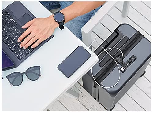 LEVEL8 Carry-on Suitcase 20 Inch with Laptop Compartment, Travel Luggage Hardshell with USB Charging Port, Cabin Size Lightweight with 8 Spinner Wheels,TSA(57cm,38L, Royal Blue) — view 6