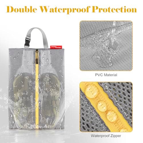 CANBOX 2 Pack Travel Shoe Bags, Water Resistant Shoe Storage Organizer — view 3