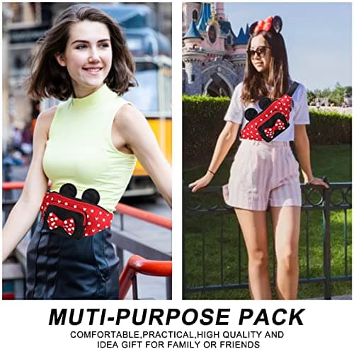 Disney Minnie Mouse Fanny Pack for Women, Travel Waist Bag with Mouse Ears, Teen Girls Belt Pack, Outdoor Hiking Bum Bag — view 5