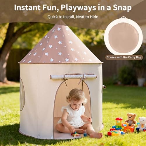 Sumbababy Kids Play Tent with Tunnel: 3-in-1 Pop up Play House Forts Indoor with Ball Pits(Excluding Balls) for Toddlers to Crawl Through with Storage Bag - Baby Toys Playhouse Tent for Birthday Gifts — view 6
