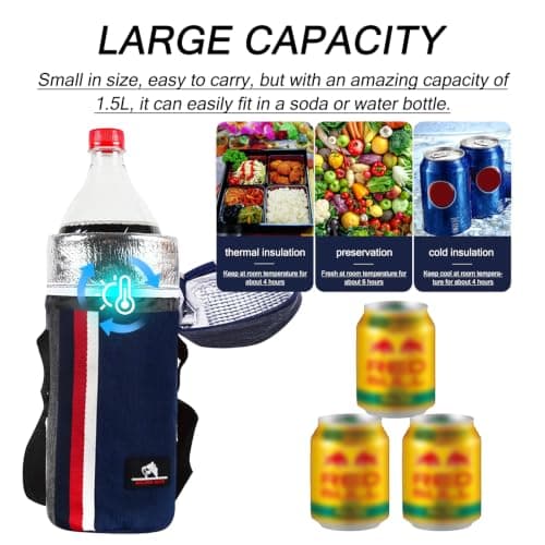 WSXQAZ Wine Cooler Bag, Water Bottle Carrier Bag with Shoulder Strap Insulated Bottle Cool Bag Insulated & Padded Portable Sports Water Bottles Bag for Men Women Hiking — view 3