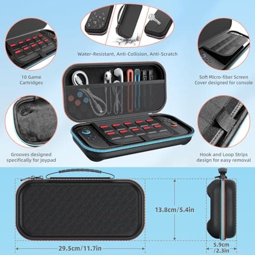 Switch 2 Accessories Bundle for Nintendo Switch 2 2025, 20 in 1 MENEEA Bundle Kits:Carrying Case, Switch 2 Charger Dock,Grips for JoyCon,Steering Wheels,Protective Cover for GameCube Accessories — view 3