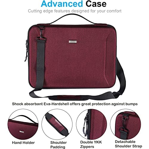 TECHGEAR Hard Shell Case for 15.6-16" Laptops, Zipped Travel Shockproof Sleeve Case, Shoulder Strap, fits Lenovo Yoga 720 IdeaPad 310 320 ThinkPad T570/Dell Inspiron 15/HP Envy 15/15.6" Notebooks etc — view 6