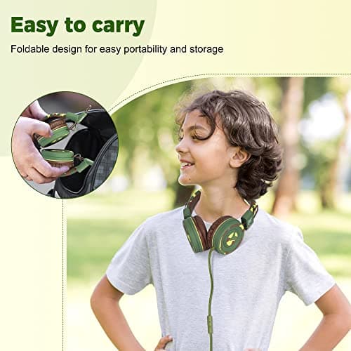 Yomuse C89 Kids Headphones Wired with Microphone for School Travel — view 6