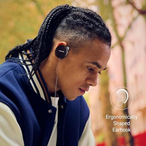 Panasonic RP-HS46E-K Slim Clip on Earphone - Black — view 2