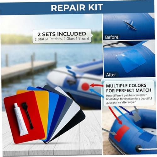 Goutdori Inflatable Repair Kit PVC 30ml Adhesive 6 Patches Brush for Kayaks Air Mattresses Paddle Boards Pools — view 3