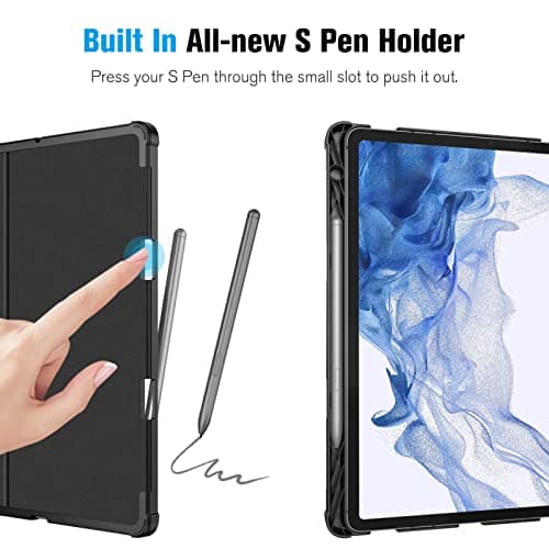 FINTIE Case for Samsung Galaxy Tab S7 11 Inch Tablet 2020 SM-870(Wi-Fi) SM-T875(4G) with Built-in S Pen Holder - Multi-Angle Viewing Folio Stand Cover with Pocket, Auto Wake/Sleep, Black — view 3