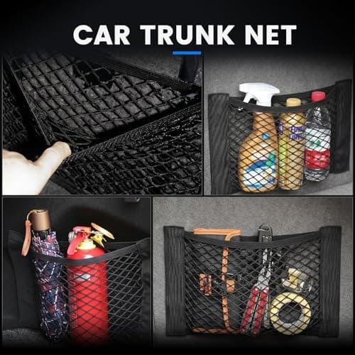 HAKACC 2 Pack Car Boot Organiser, Car Accessories, Elastic Mesh Storage Net — view 3