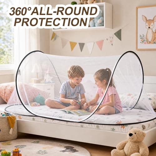YADODO Mosquito Net for Bed Travel Portable Pop Up Mosquito Nets Tent 200x 90x 60cm Breathable Lightweight Single Bed Mosquito Netting Mesh Tent with Zip for Camping Patio Indoor Outdoor — view 4