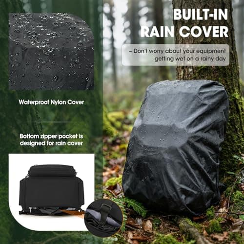 RAINSMORE Hydration Backpack with 2L Water Bladder 18L Lightweight Hiking Backpack with raincover for Men Women Insulated Molle Running Backpack for Hiking Camping Climbing Cycling — view 4